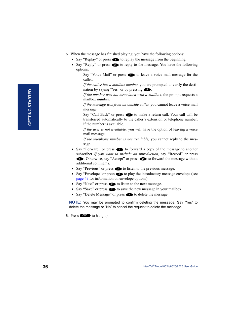 Inter-Tel 8526 User Manual | Page 48 / 114