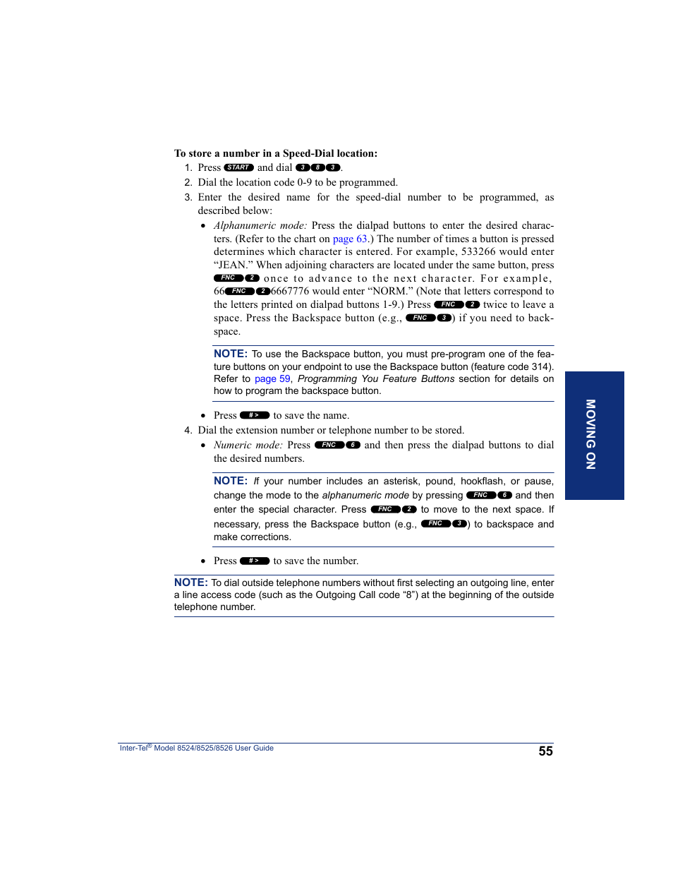Mo ving o n | Inter-Tel 8526 User Manual | Page 67 / 114