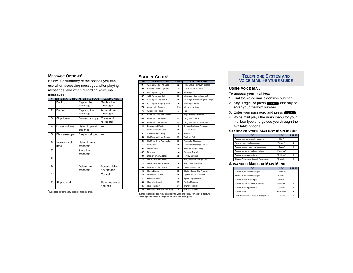 Pocket quick reference guide | Inter-Tel 8526 User Manual | Page 7 / 114