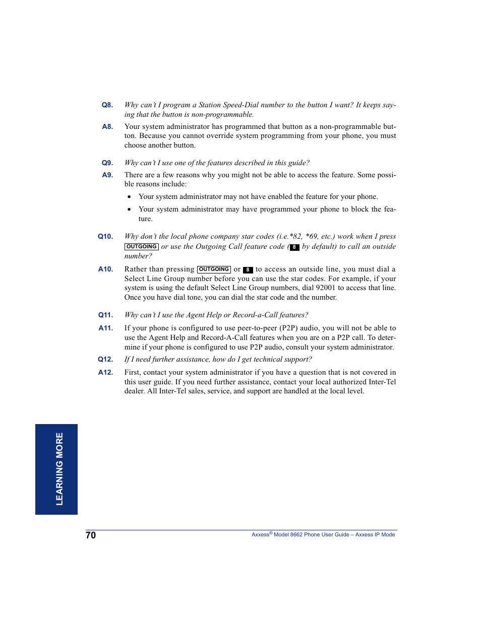 Inter-Tel AXXESS 8662 User Manual | Page 80 / 90