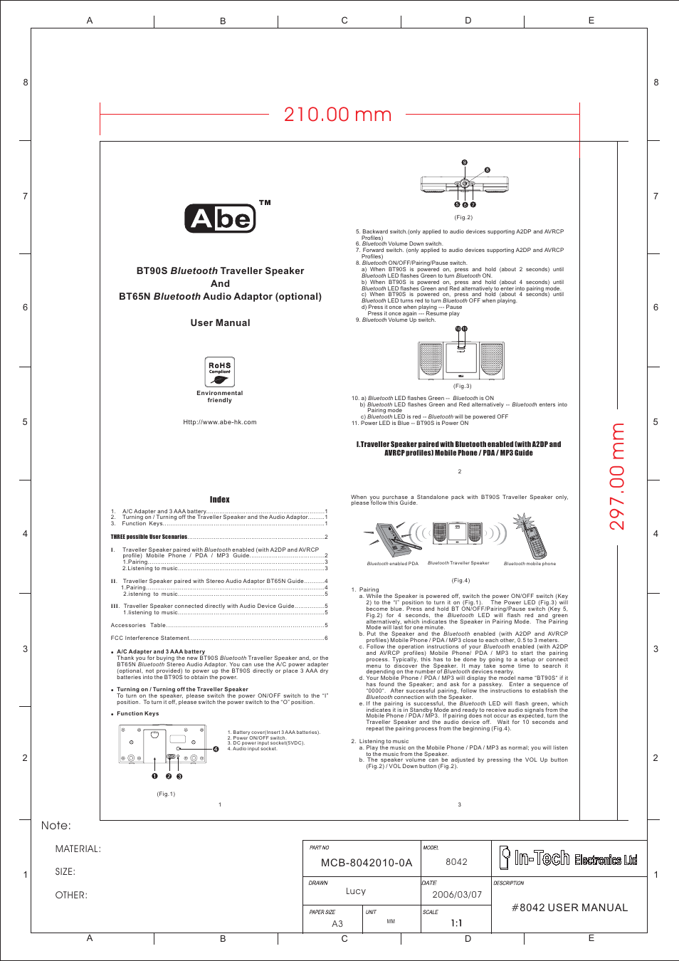 In-Tech electronic BT90S User Manual | 2 pages