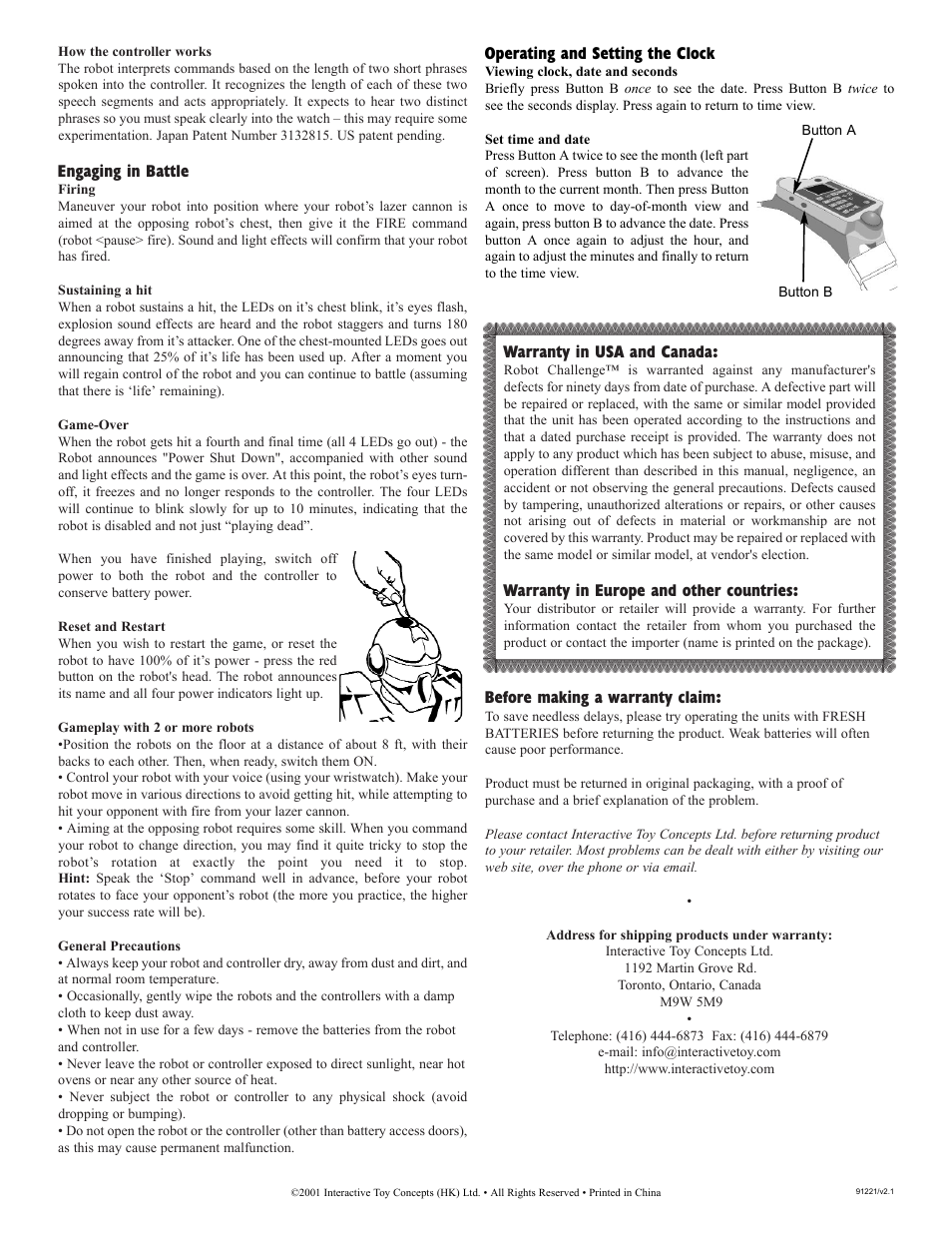 Interact-TV Voice Command Robot Challenge User Manual | Page 2 / 2