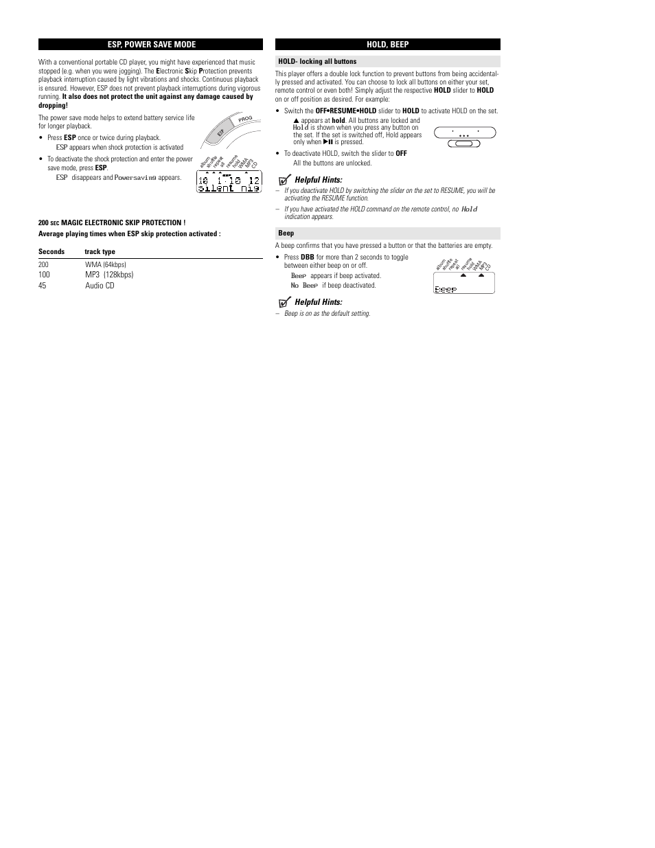 Esp, power save mode, Helpful hints | I/O Magic EXP3321 User Manual | Page 14 / 15