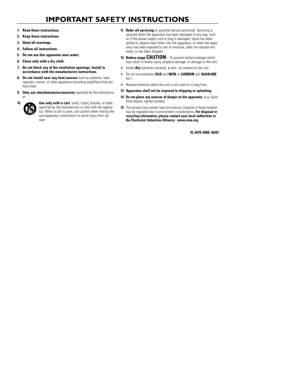 Important safety instructions, Caution | I/O Magic EXP3321 User Manual | Page 3 / 15