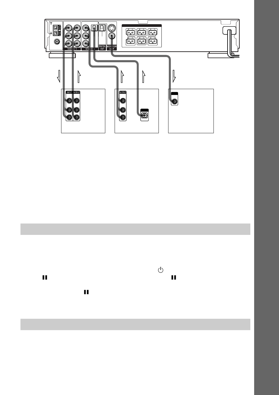 Getting star ted, Connecting the ac power cord (mains lead), Vcr digital satellite receiver tv monitor | I/O Magic DAV-S500 User Manual | Page 23 / 84