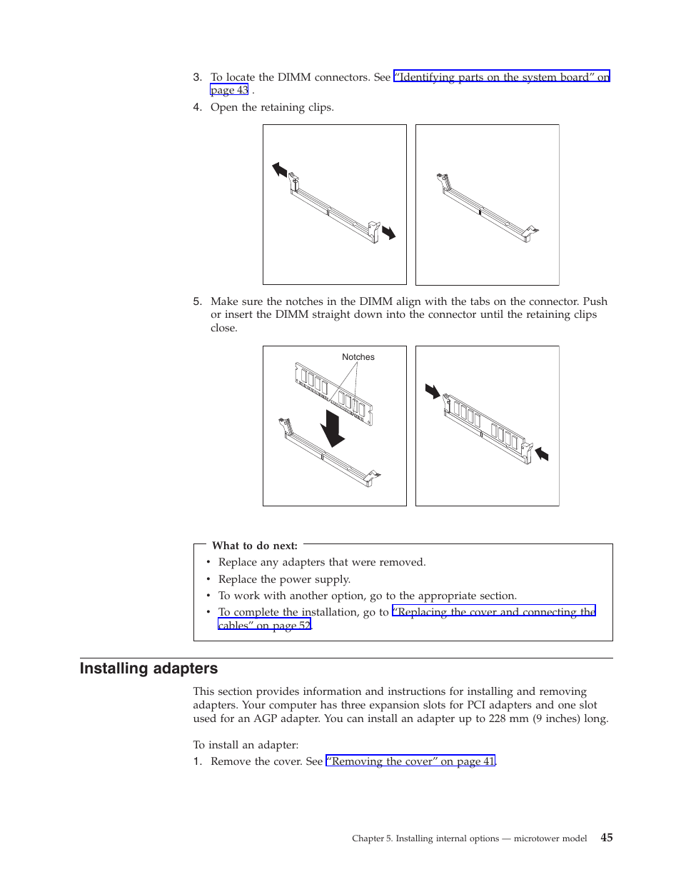 Installing adapters | IBM Partner Pavilion 6350 User Manual | Page 57 / 86