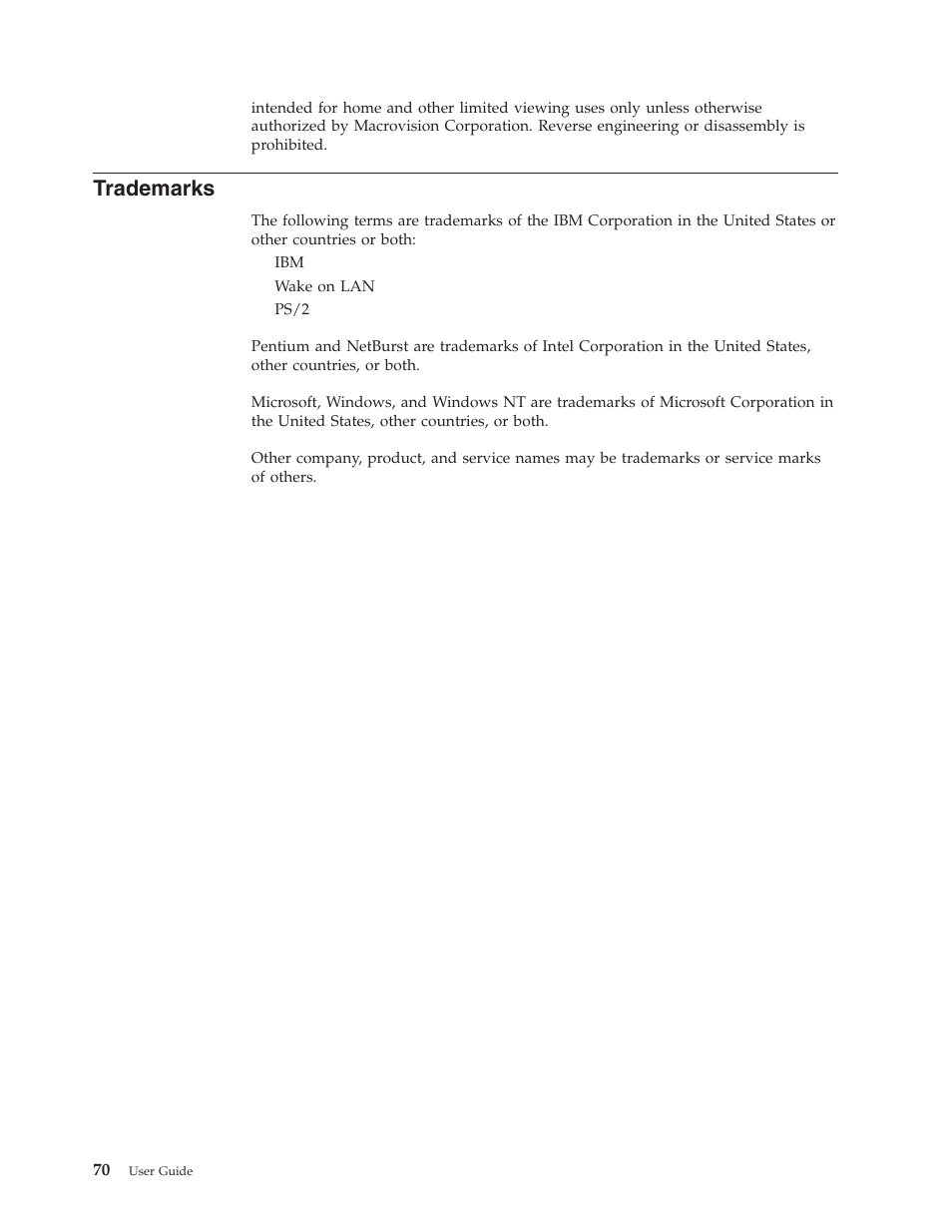 Trademarks | IBM Partner Pavilion 6350 User Manual | Page 82 / 86