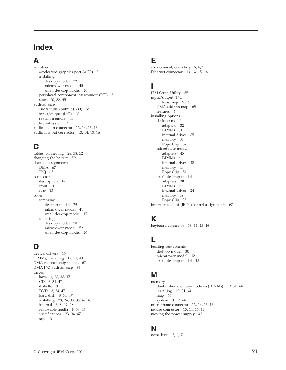 Index, Index a | IBM Partner Pavilion 6350 User Manual | Page 83 / 86