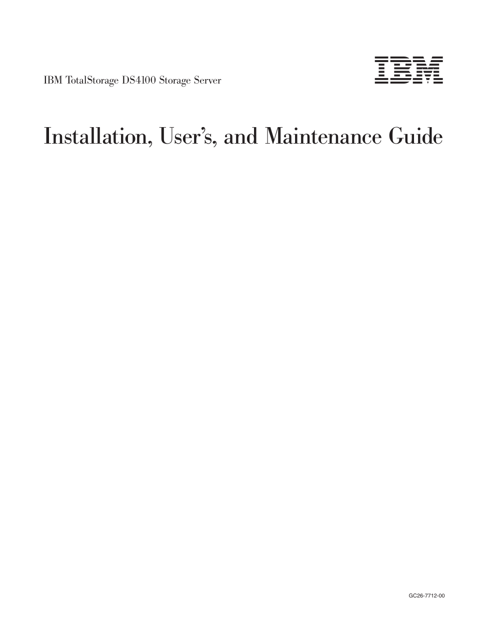 IBM Partner Pavilion DS4100 User Manual | 180 pages