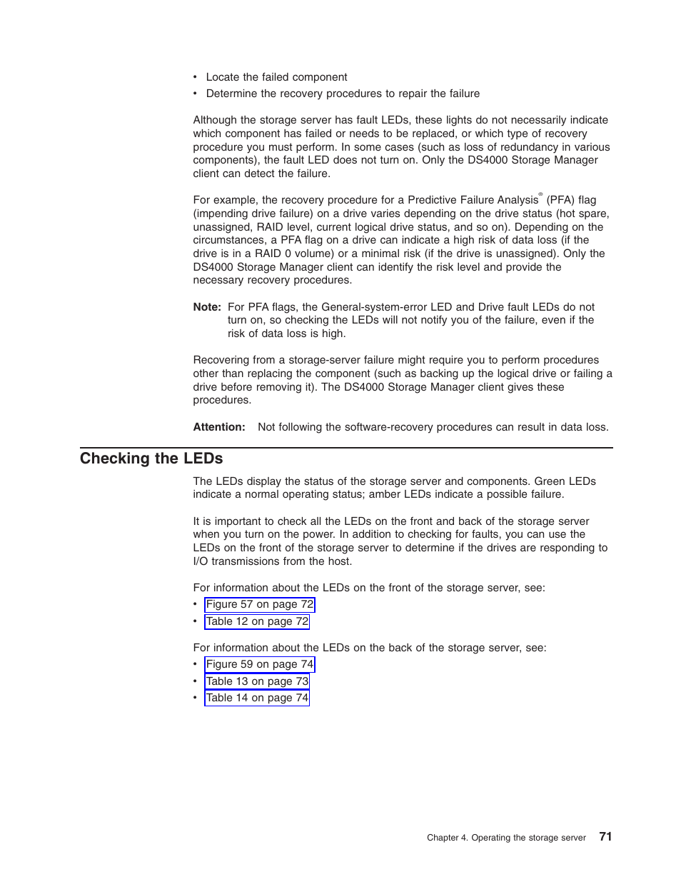 Checking the leds, Checking, Leds | IBM Partner Pavilion DS4100 User Manual | Page 103 / 180