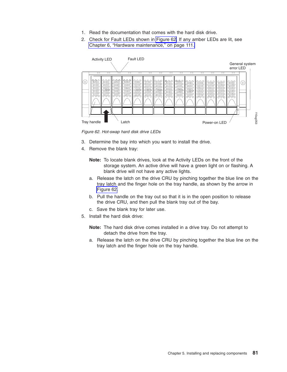 Hot-swap, Hard, Disk | Drive, Leds | IBM Partner Pavilion DS4100 User Manual | Page 113 / 180