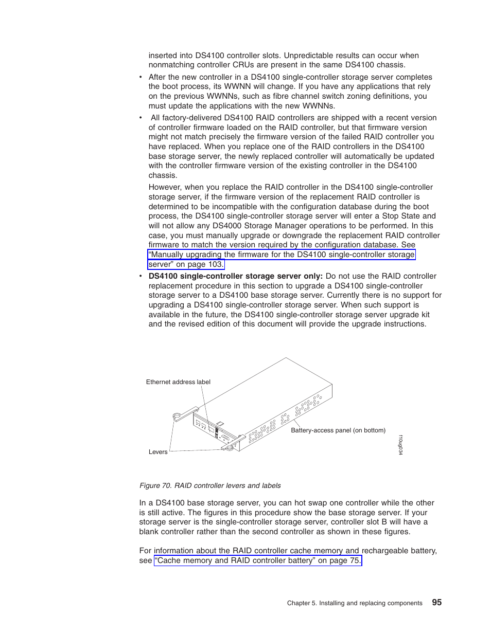 Raid, Controller, Levers | Labels, Figure | IBM Partner Pavilion DS4100 User Manual | Page 127 / 180