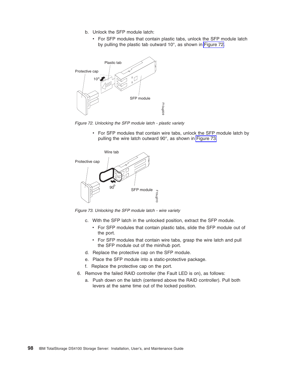 Unlocking, Module, Latch | Plastic, Variety, Wire | IBM Partner Pavilion DS4100 User Manual | Page 130 / 180