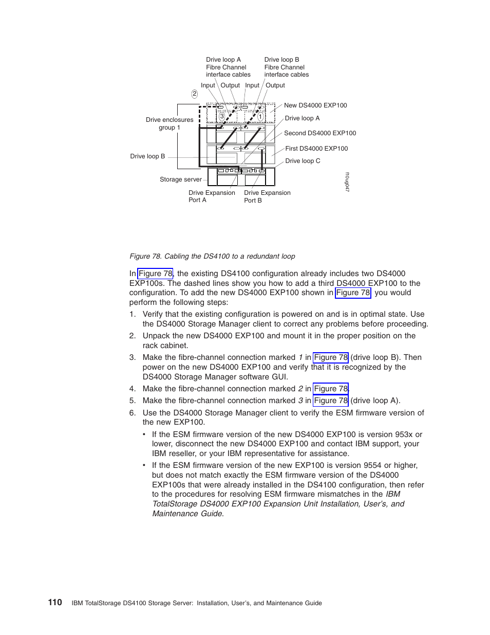 Cabling, Ds4100, Redundant | Loop | IBM Partner Pavilion DS4100 User Manual | Page 142 / 180