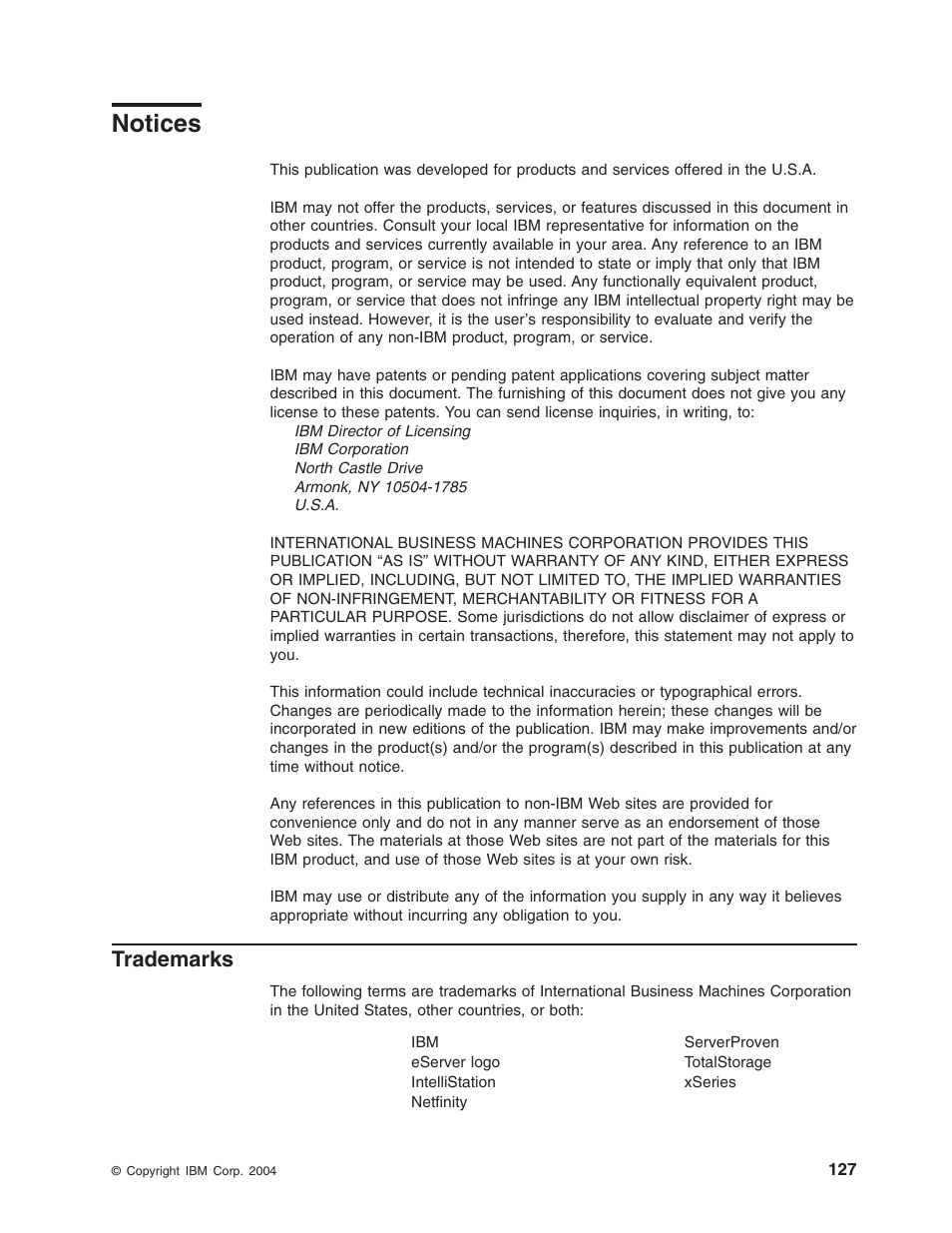 Notices, Trademarks | IBM Partner Pavilion DS4100 User Manual | Page 159 / 180
