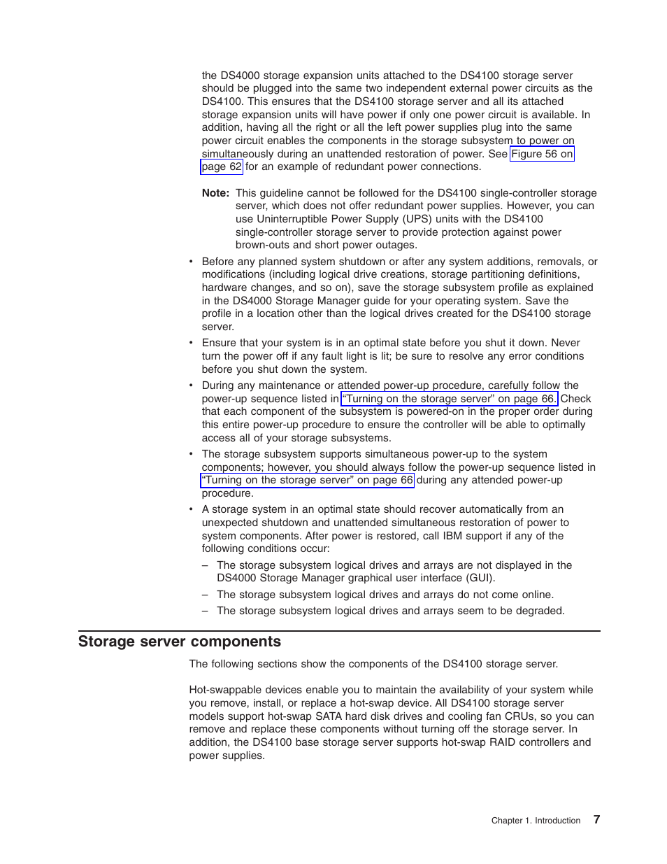 Storage server components, Storage, Server | Components | IBM Partner Pavilion DS4100 User Manual | Page 39 / 180