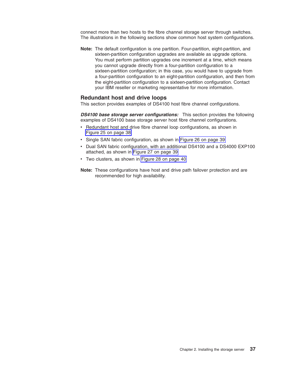 Redundant host and drive loops, Ds4100 base storage server configurations, Redundant | Host, Drive, Loops | IBM Partner Pavilion DS4100 User Manual | Page 69 / 180