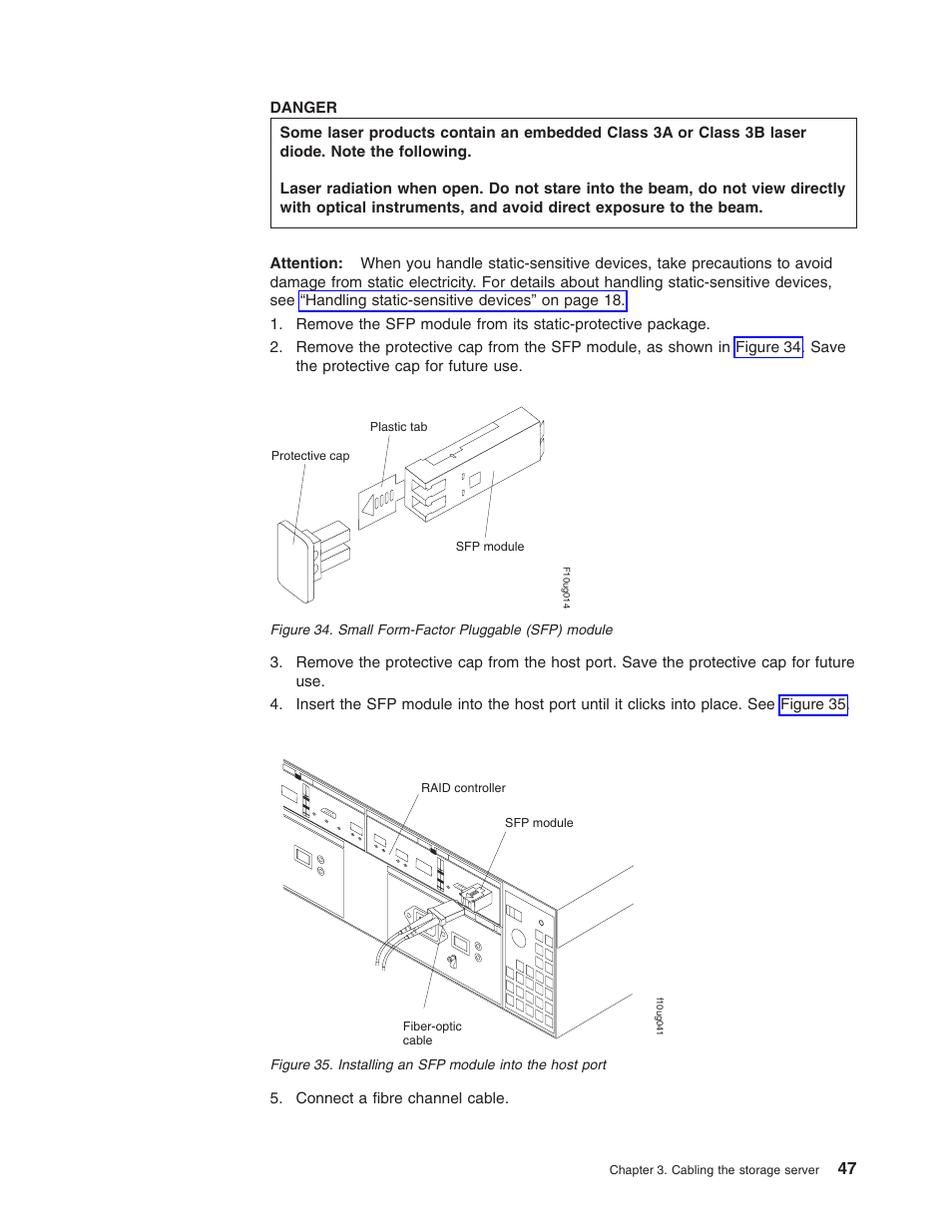 Small, Form-factor, Pluggable | Sfp), Module, Installing, Into, Host, Port | IBM Partner Pavilion DS4100 User Manual | Page 79 / 180