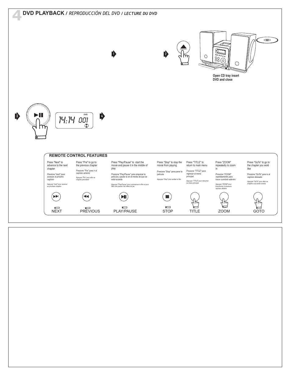 Dvd playback, Reproducción del dvd | iLive iHMD8816DT-E1 User Manual | Page 7 / 11