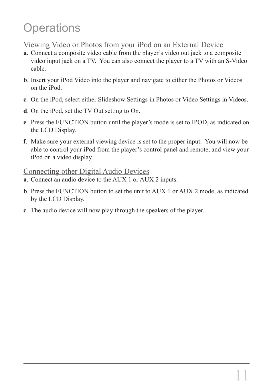 Operations | iLive IHT3807DT User Manual | Page 11 / 12