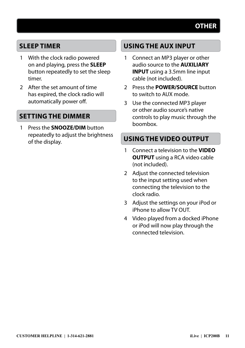 iLive ICP200B User Manual | Page 11 / 12