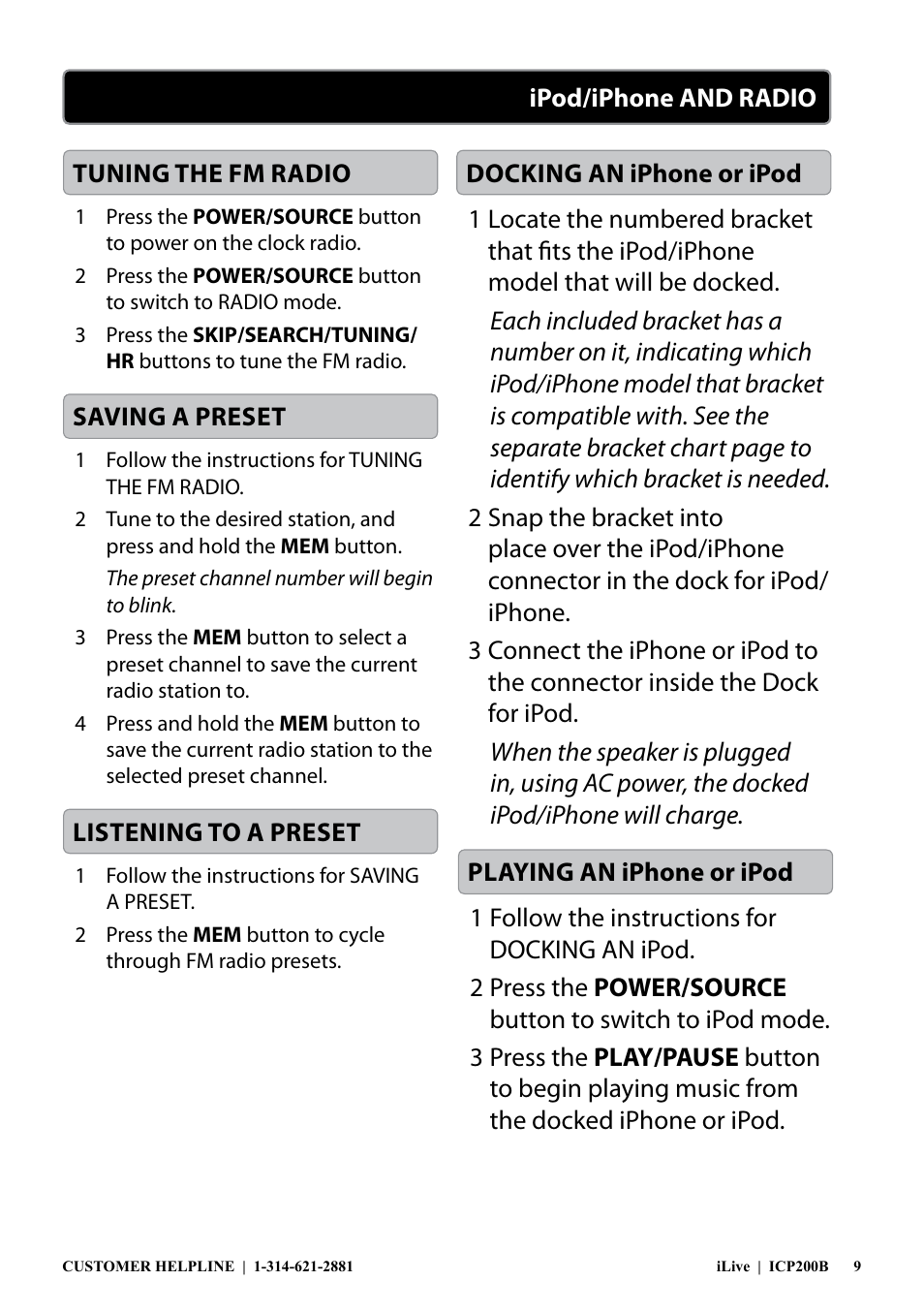 iLive ICP200B User Manual | Page 9 / 12