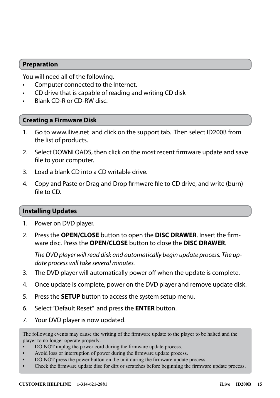 iLive ID200B User Manual | Page 15 / 16