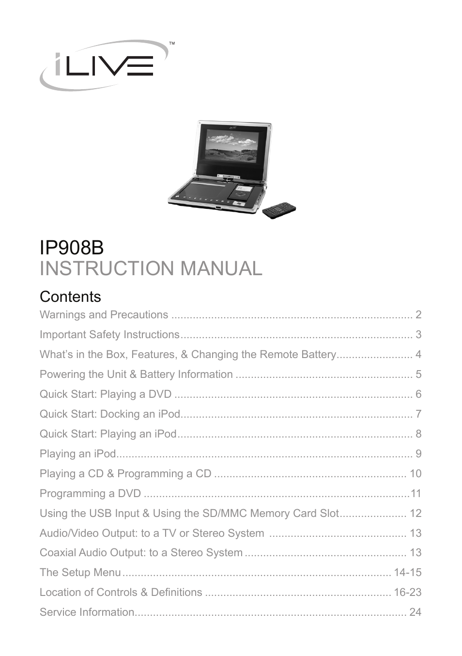 iLive IP908B User Manual | 24 pages