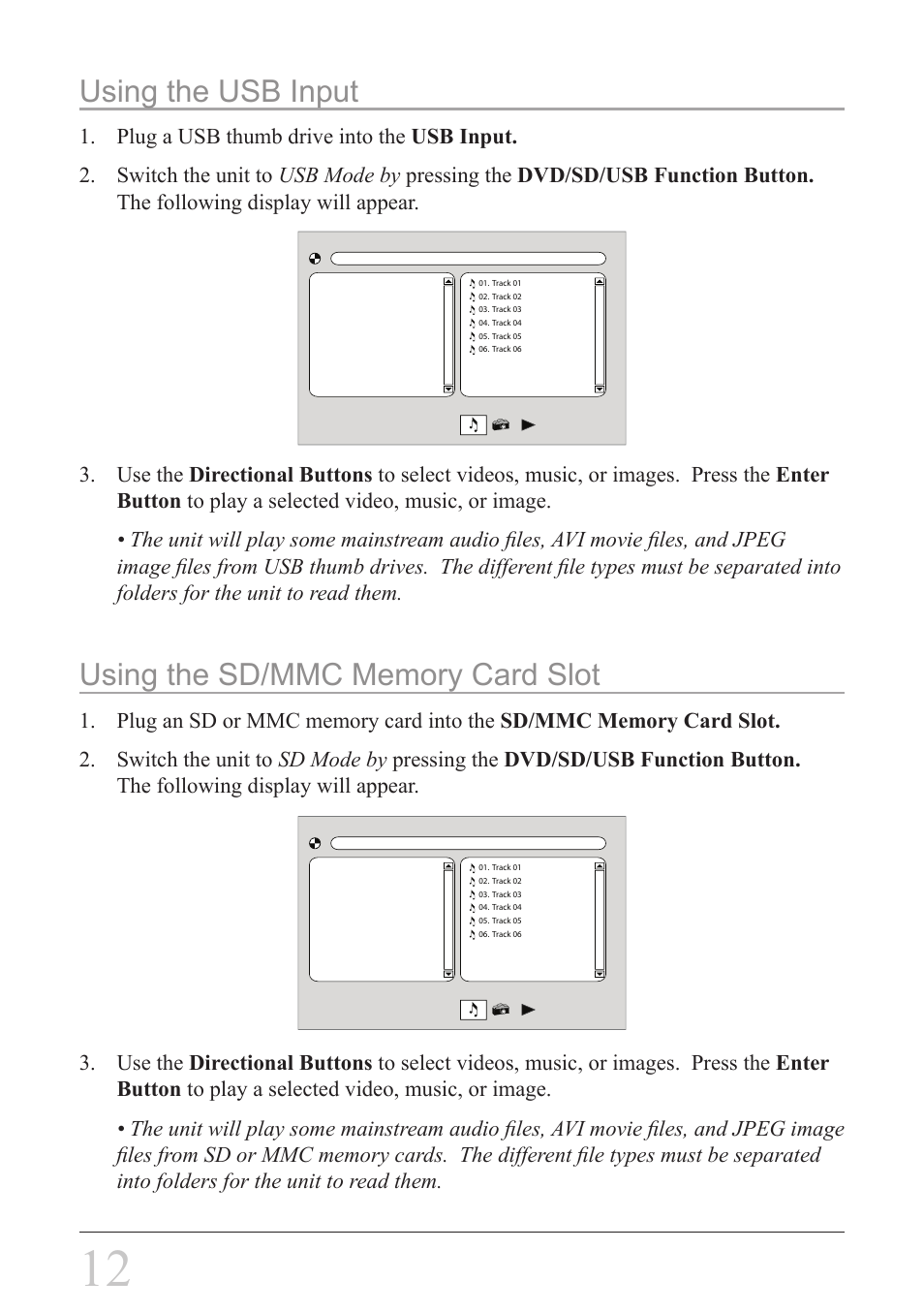 Using the usb input | iLive IP908B User Manual | Page 12 / 24