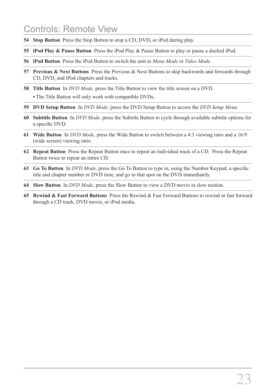 Controls: remote view | iLive IP908B User Manual | Page 23 / 24