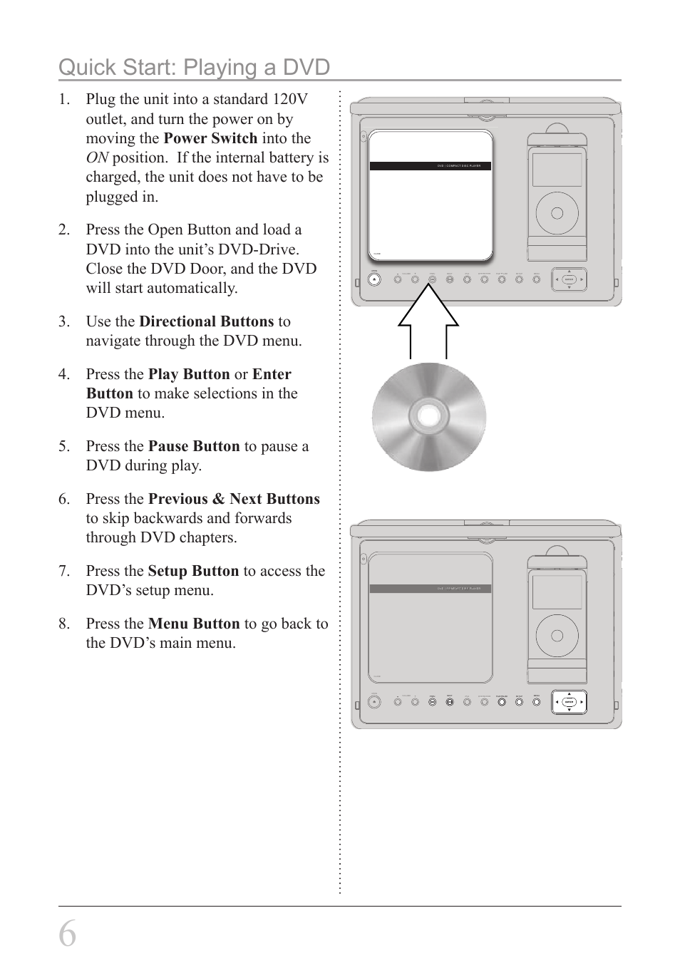 Quick start: playing a dvd | iLive IP908B User Manual | Page 6 / 24