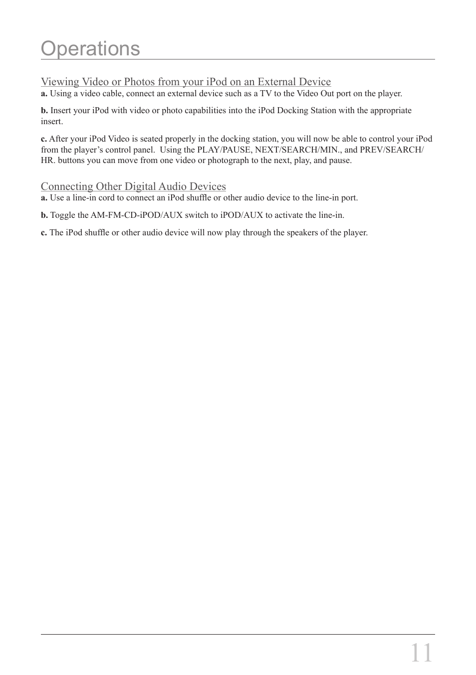 Operations | iLive IBCD2817DP User Manual | Page 11 / 12