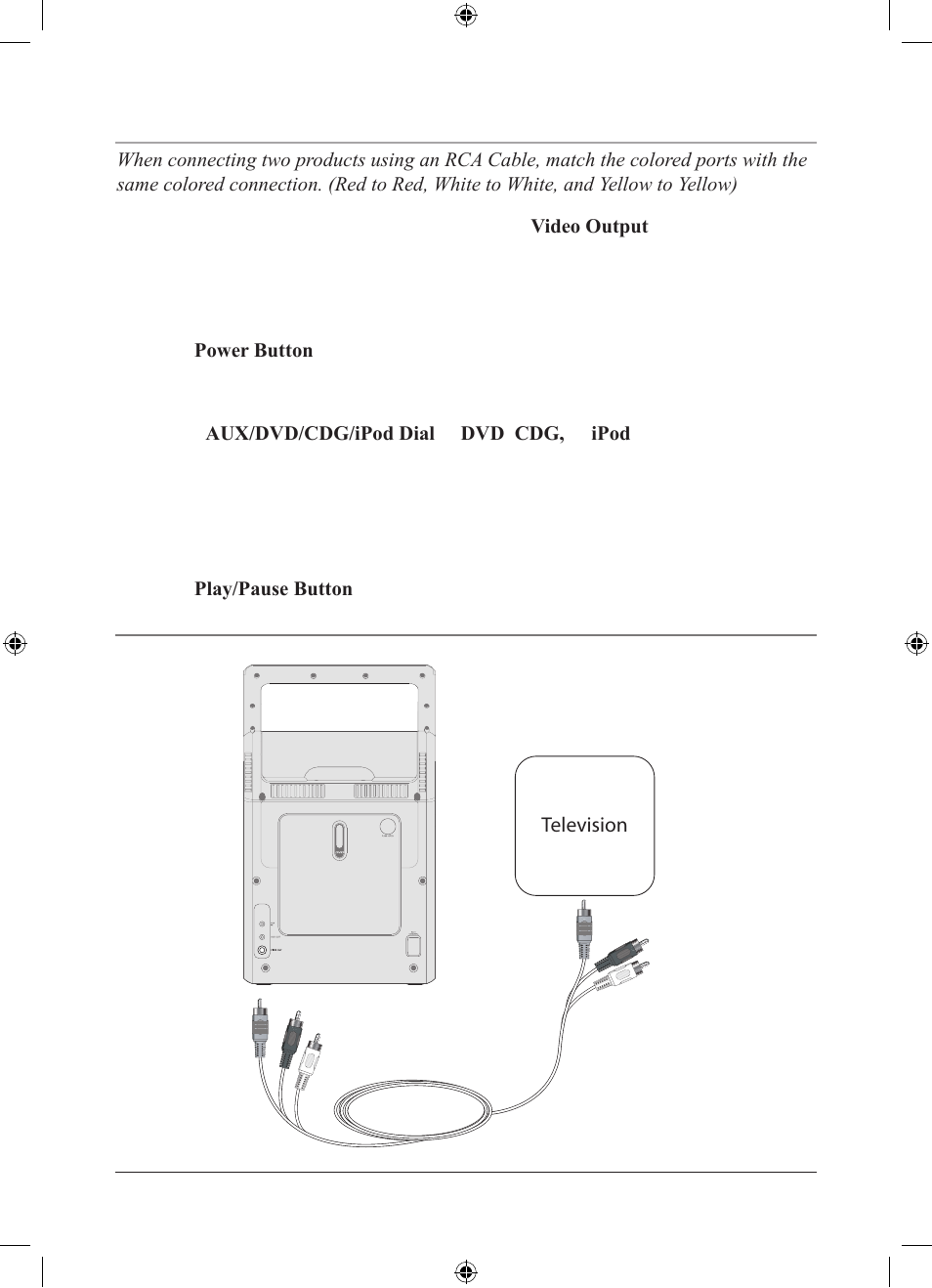 Video output: connecting a television | iLive IJ608B User Manual | Page 11 / 24