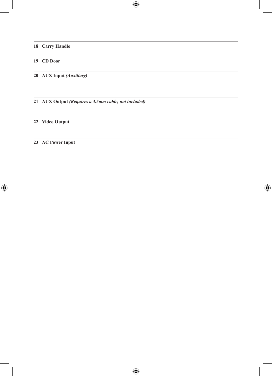 Control definitions: back view | iLive IJ608B User Manual | Page 17 / 24