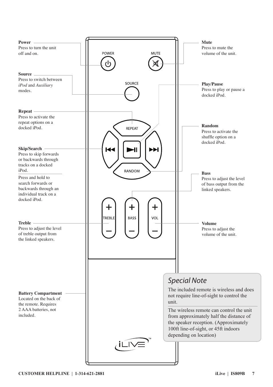 iLive IS809B User Manual | Page 7 / 12