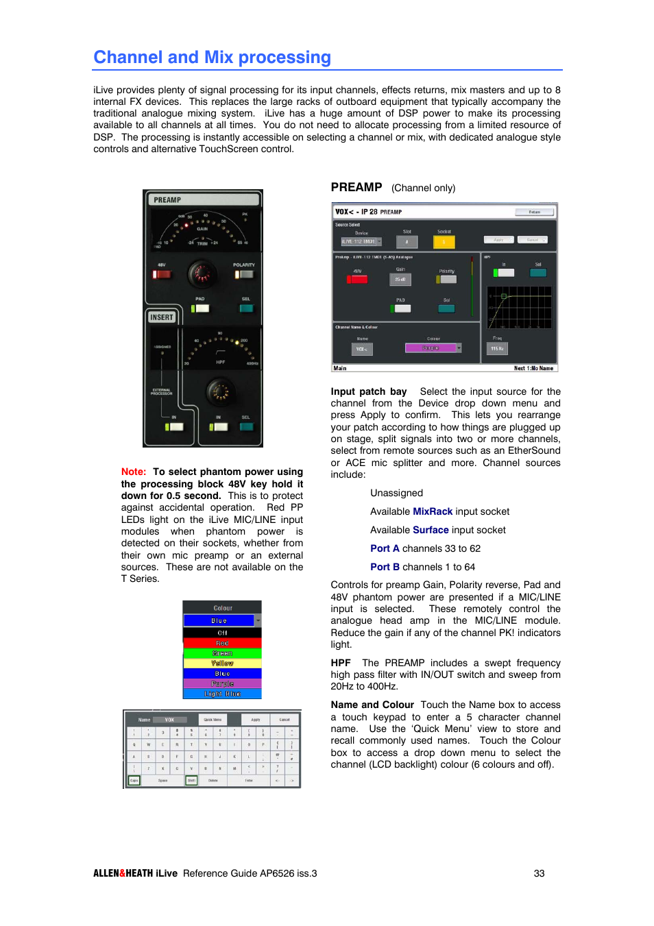 Channel and mix processing | iLive T SERIES AP6526 User Manual | Page 33 / 111