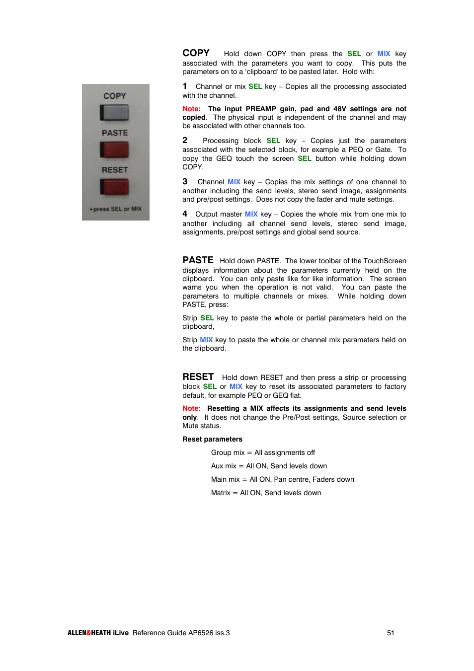 Copy, Paste, Reset | iLive T SERIES AP6526 User Manual | Page 51 / 111