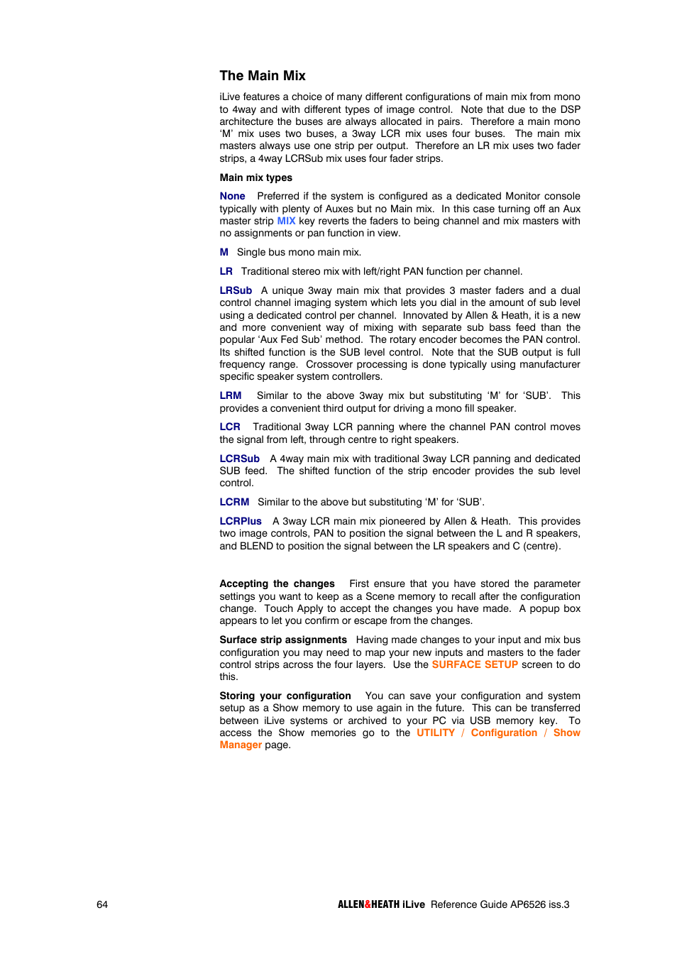 The main mix | iLive T SERIES AP6526 User Manual | Page 64 / 111