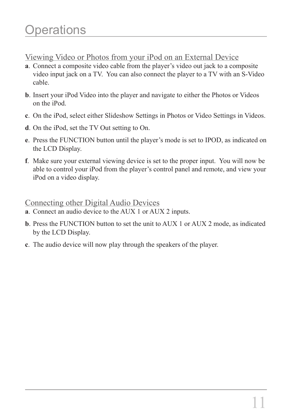 Operations | iLive IHS1 IHT3807DT User Manual | Page 11 / 12