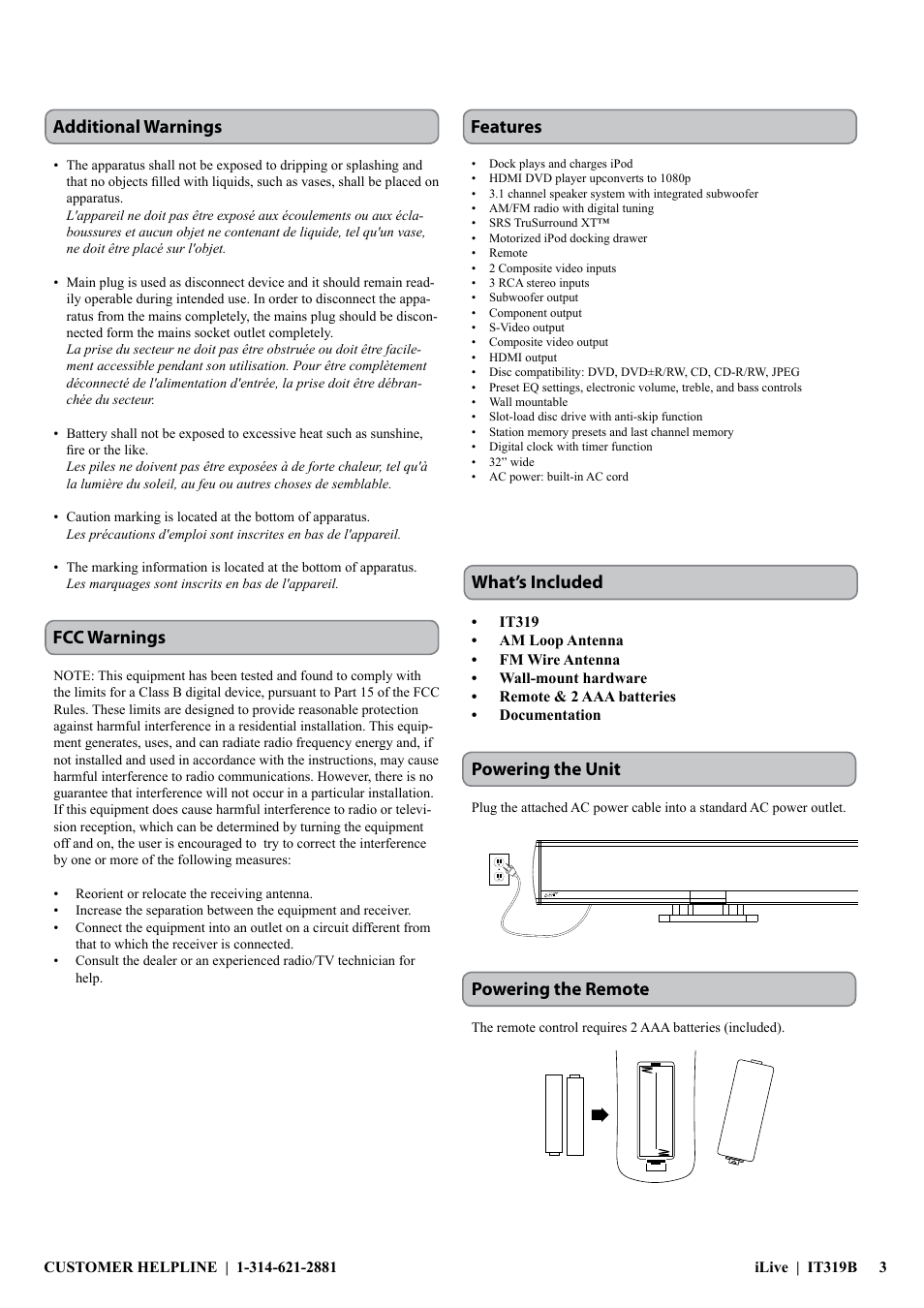 iLive IT319 User Manual | Page 3 / 16