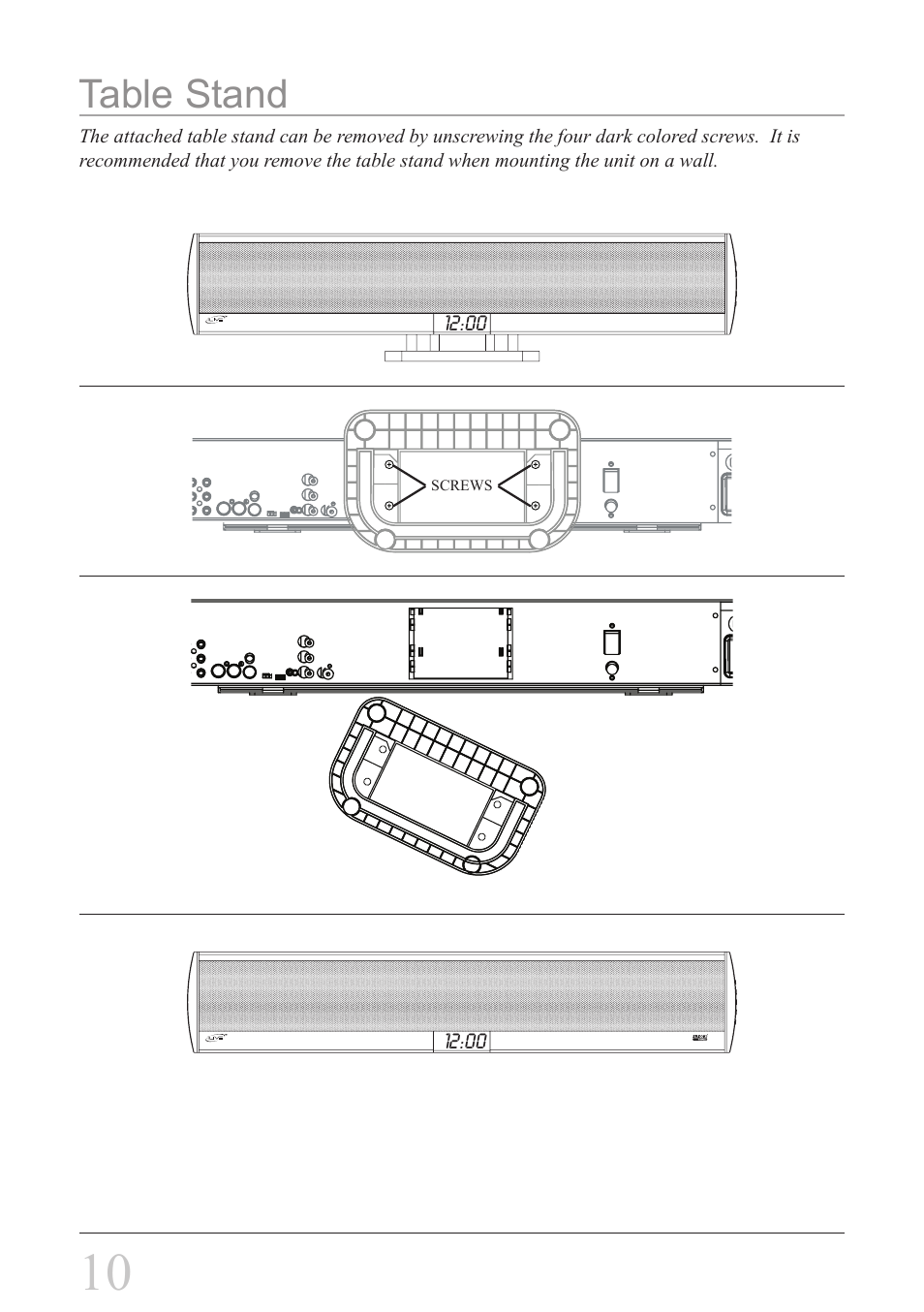 Table stand | iLive IHT3817DT User Manual | Page 10 / 12