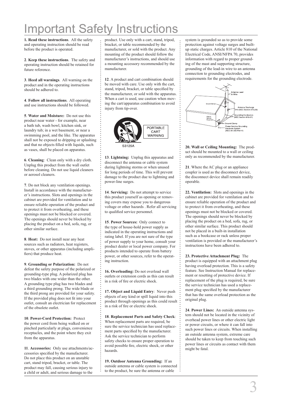 Important safety instructions | iLive IHT3817DT User Manual | Page 3 / 12