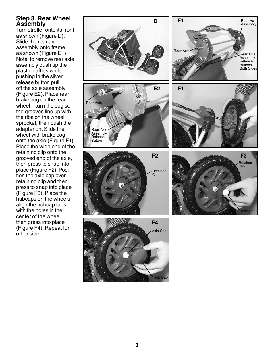 Step 3. rear wheel assembly | InStep RS100 User Manual | Page 3 / 6