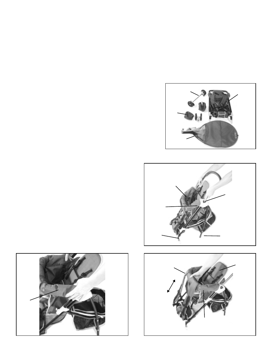 Important, Sb100 assembly instructions, Stroller assembly instructions | Parts list, Step 1. unfold stroller | InStep SB100 User Manual | Page 2 / 6