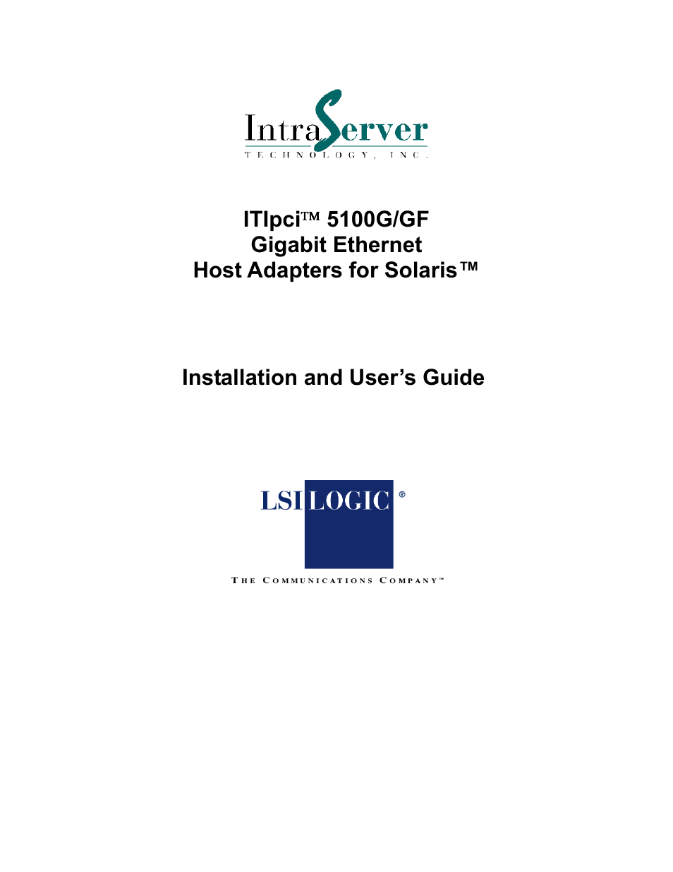 IntraServer Technology ITIpci 5100G/GF User Manual | 56 pages