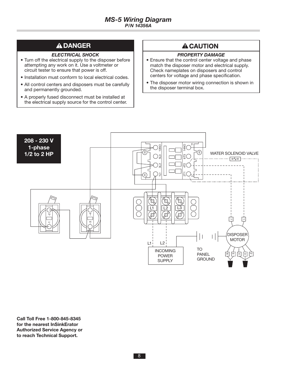 Ms-5 wiring diagram | InSinkErator MS User Manual | Page 8 / 10