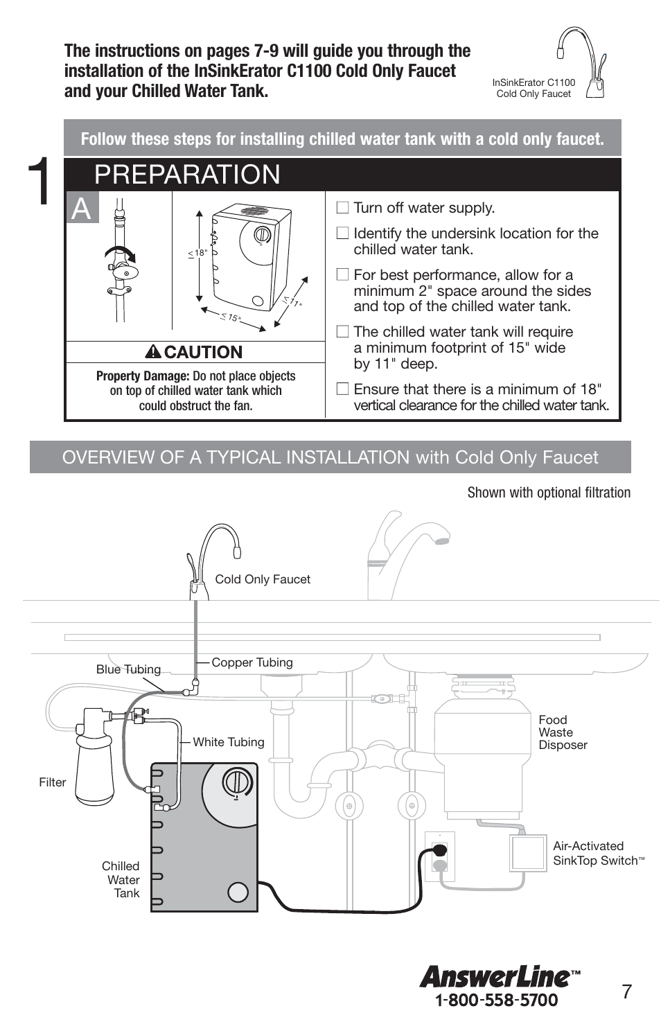 Preparation | InSinkErator Chilled Water Tank & Cold Only Faucet CWT-00 User Manual | Page 7 / 24