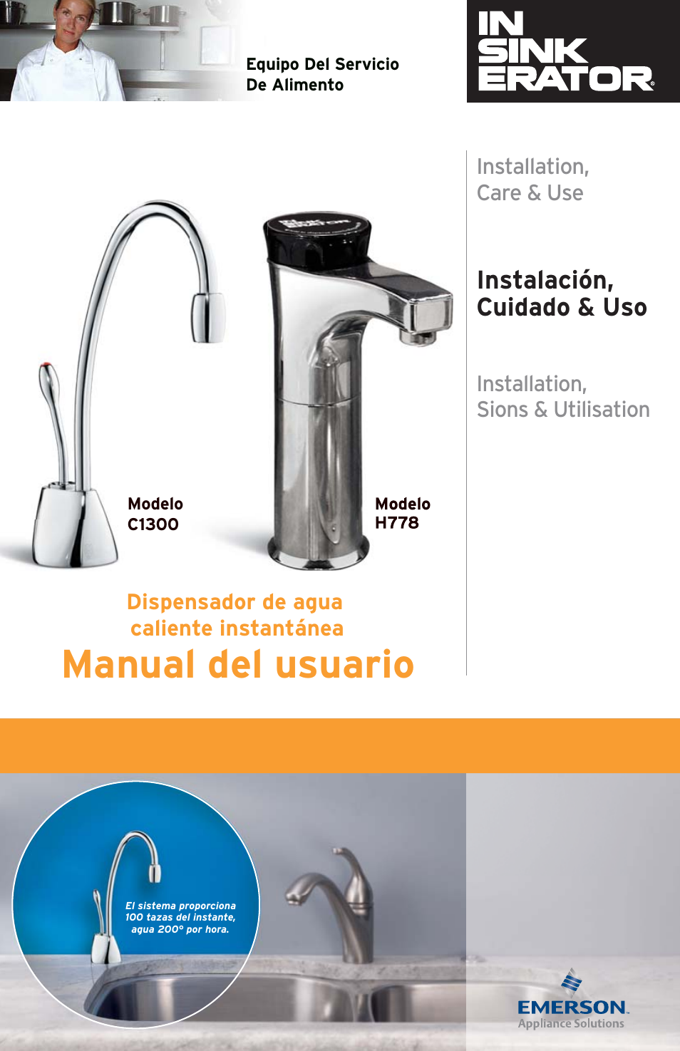 Manual del usuario, Instalación, cuidado & uso | InSinkErator H778 User Manual | Page 10 / 28
