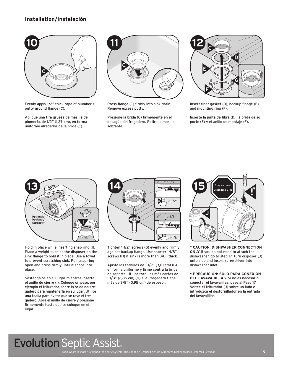 Evolution septic assist | InSinkErator EVOLUTION SEPTIC ASSIST 76137 User Manual | Page 6 / 14