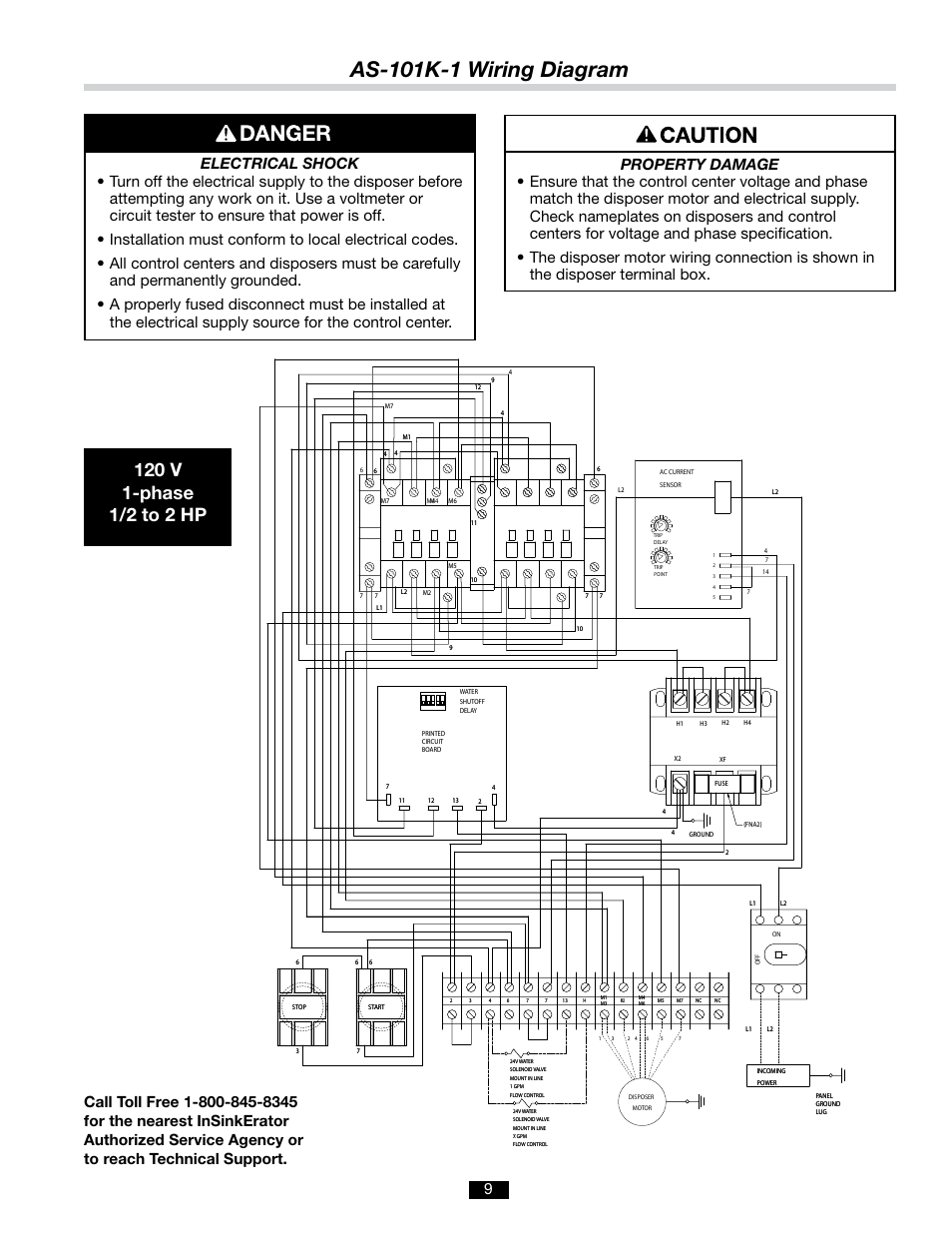 As-101k-1 wiring diagram | InSinkErator AQUASAVER AS-101K User Manual | Page 9 / 12